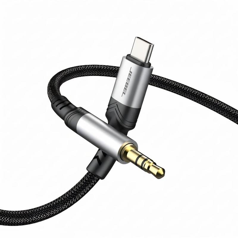 كيبل جيبل usb-c إلى aux 3.5mm بصوت hi-fi وتصميم مضفر