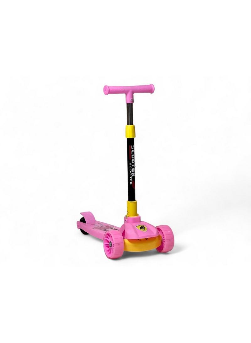 سكوتر دفع 2 في 1 قابل للطي بمقود مطور بارتفاع قابل للتعديل مع 3 عجلات مضيئة LED وسطح مضاد للانزلاق للأطفال الصغار من سن 3 - 6 سنوات من البدر، متعدد الألوان