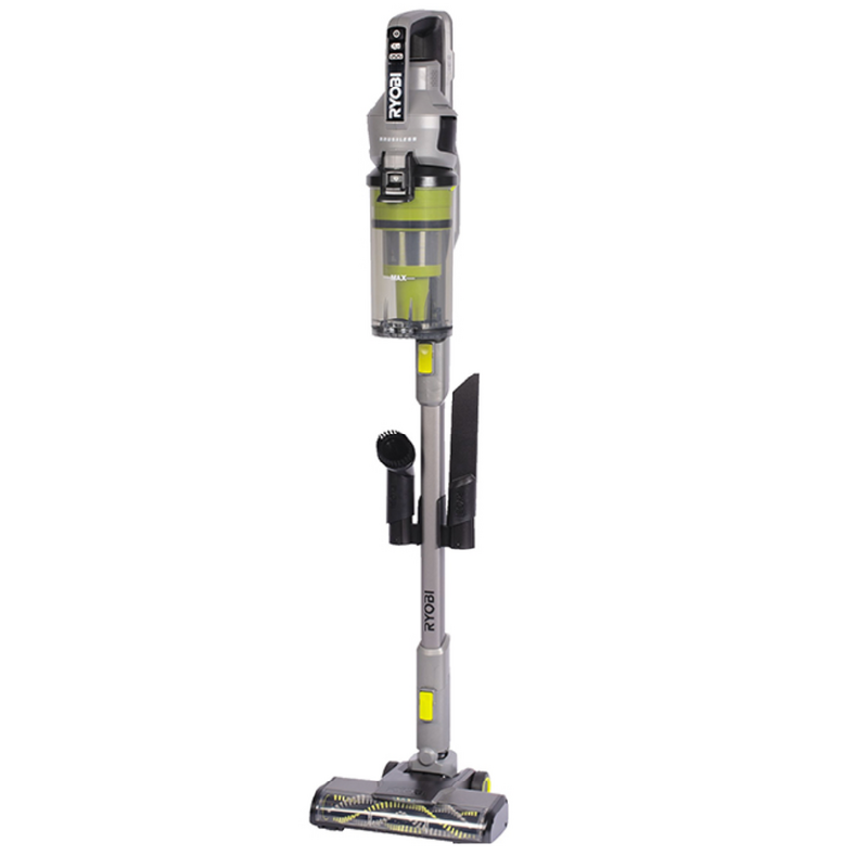 Ryobi ريوبي rsvs18bl-0 مكنسة كهربائية لاسلكية عمودية 3 في 1، مناسبة للسجاد والأرضيات الصلبة، مع بطارية 4ah وشاحن