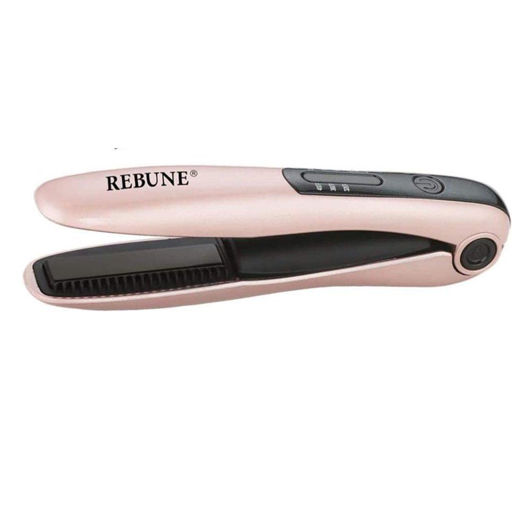 Rebune mini wireless hair styler (re-2203) | usb rechargeable multifunctional portable cordless hair straightener & curler 1