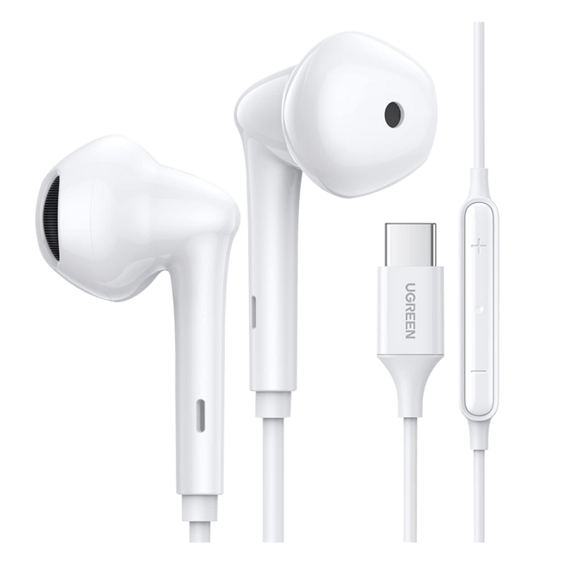سماعة أذن يوجرين سلكية hitune بوصلة usb-c - أبيض