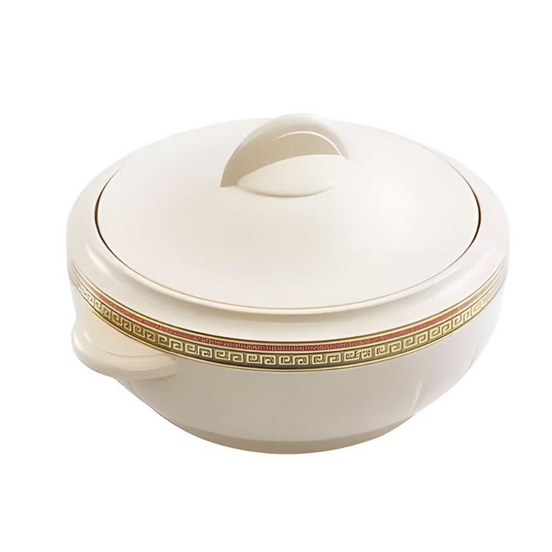 طبق كاسرول حراري كلاسيك من رويال فورد (royalford rf1640) سعة 2.5 لتر - حافظة طعام معزولة باللون الأبيض للمطبخ والتجمعات