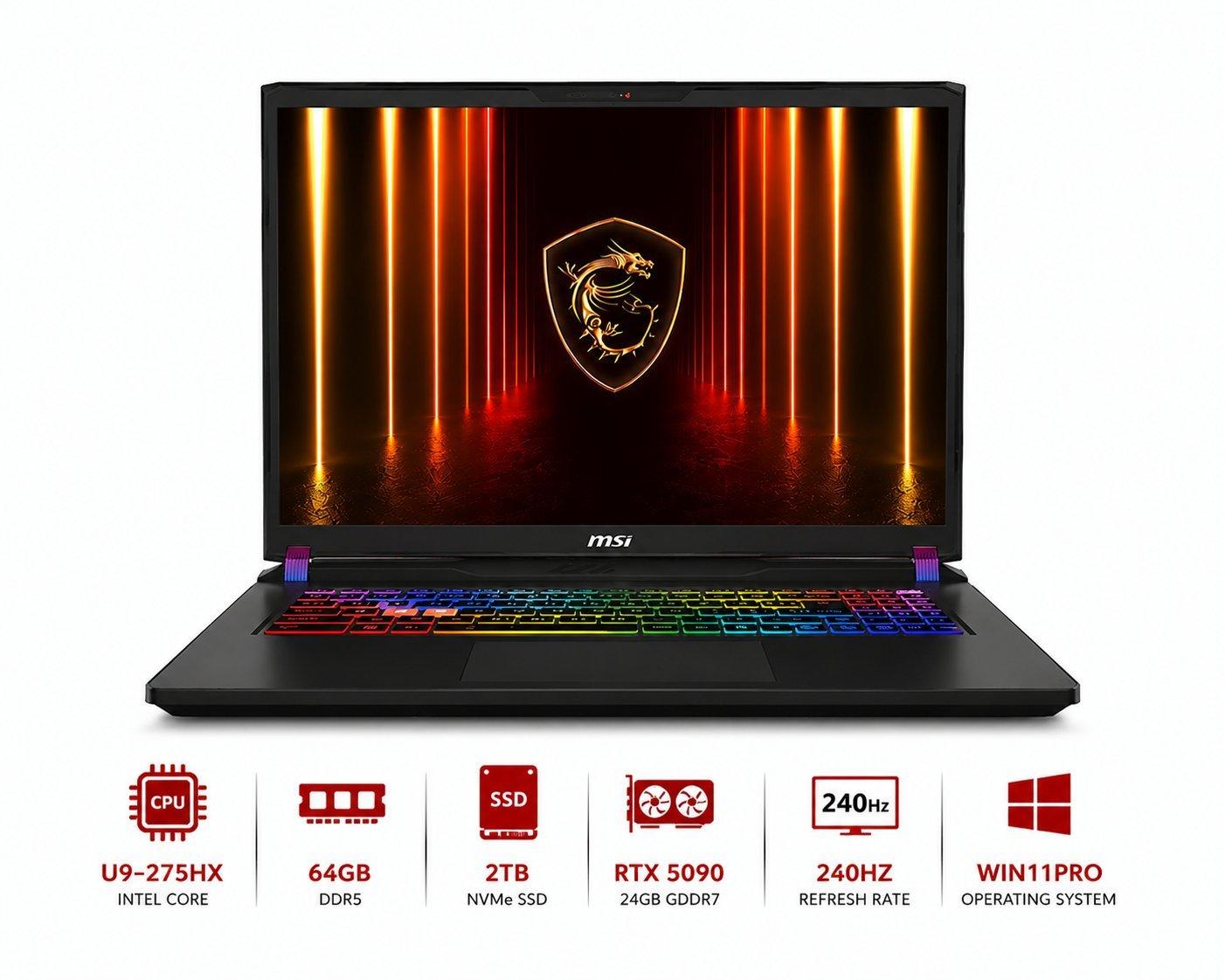 UPGRADED - Gaming laptop, vector 17 hx ai a2xwjg core ultra 9-275hx ...