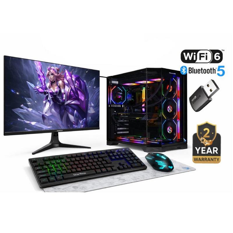 بي سي قيمنق rtx 5060 8gb | معالج intel core i5-14400f | ذاكرة 16gb ddr5 | ssd 1tb | | شاشة ألعاب 23.8 بوصة fast ips fhd 200hz + ماوس ولوحة مفاتيح