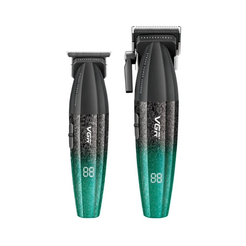 ماكينة حلاقة الشعر الاحترافية vgr 640-s2 للرجال، طقم ماكينة حلاقة وتشذيب لاسلكية، طقم قص الشعر بشفرة t بدون فجوات