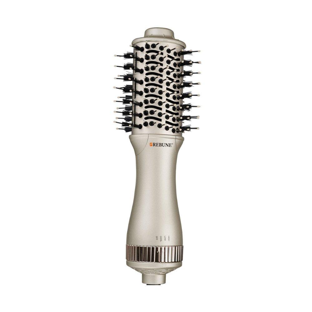 Rebune re-2172 mini professional ceramic thermal straightening brush - lightweight travel heated styling comb with anti-scald design & dual voltage 1