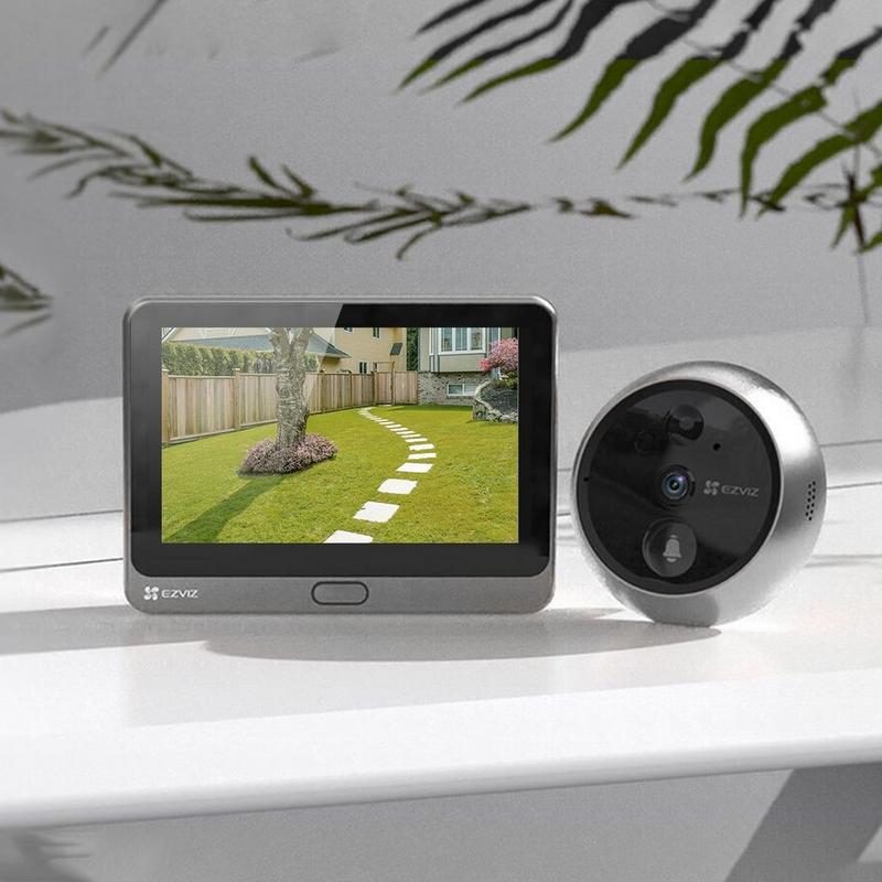 جرس باب ezviz DP2C بدون أسلاك بدقة 1080p ورؤية ليلية
