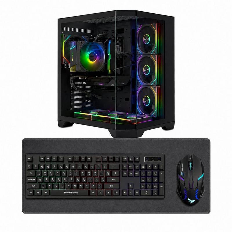 بي سي قيمنق rtx 3050 6gb | معالج intel core i5-14400f | ذاكرة 16gb ddr5 | ssd 1tb | مع ماوس ولوحة مفاتيح