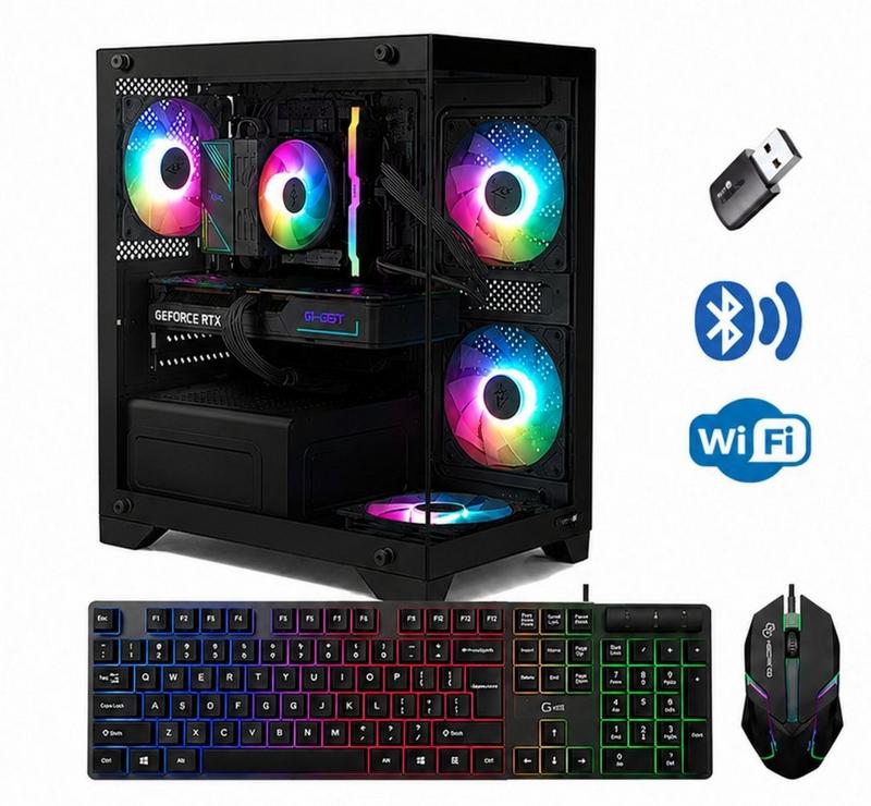 بي سي قيمنق rtx 3050 6gb | معالج intel core i5-14400f | ذاكرة 8 gb ddr4 | تخزين ssd بسعة 1tb | يشمل كيبورد وماوس