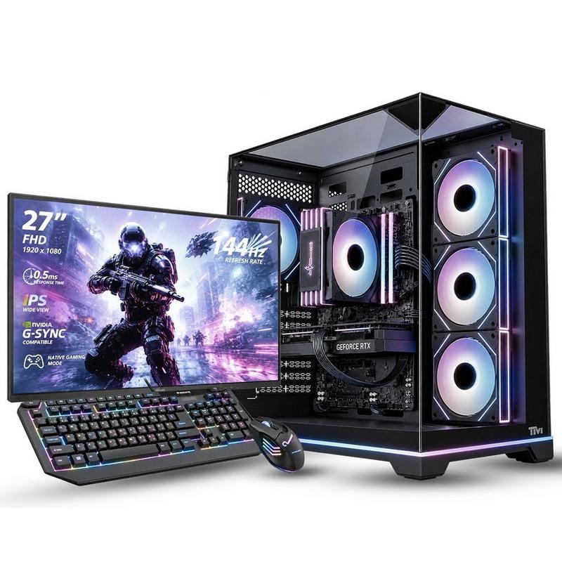 تجميعة بي سي كومبو i5-14400f┃rtx5060 ti | ddr4 | 24-inch 180hz monitor