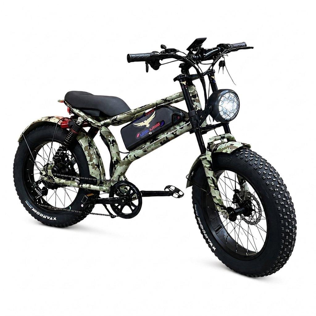 Sport off-road electric bike 1000w motor - fat tires size 20, 48v 15ah battery & shimano gears 1