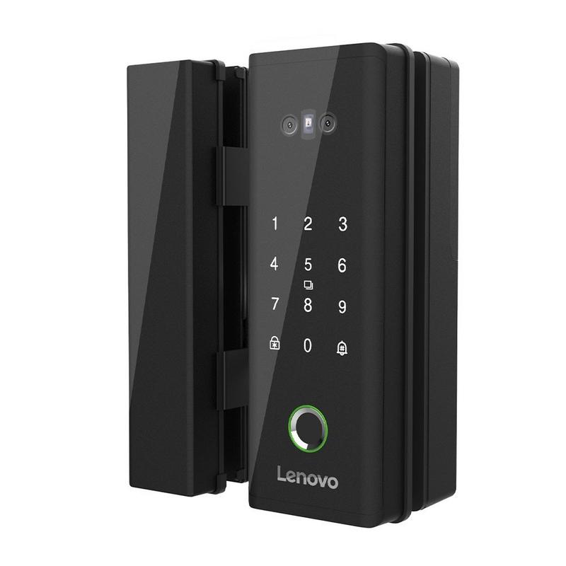 قفل الباب الزجاجي الذكي lenovo u2gf مع التعرف على الوجه ثلاثي الأبعاد وبصمة الإصبع والواي فاي - قفل رقمي بدون مفتاح للأبواب الزجاجية