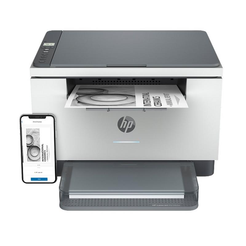 طابعة hp laserjet mfp m236dw (9yf95a)، طباعة، نسخ، مسح ضوئي، منفذ usb، منفذ إيثرنت، أبيض رمادي
