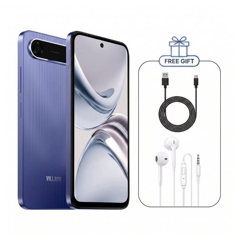 جوال فيلاون aeon one 5g (v671n) سعة 128/6 جيجابايت، شاشة 120hz، بطارية 5000mah + هدايا مجانية: سماعة سلكية وكابل type-c من ريفرسونج - أزرق فضائي — صورة 1