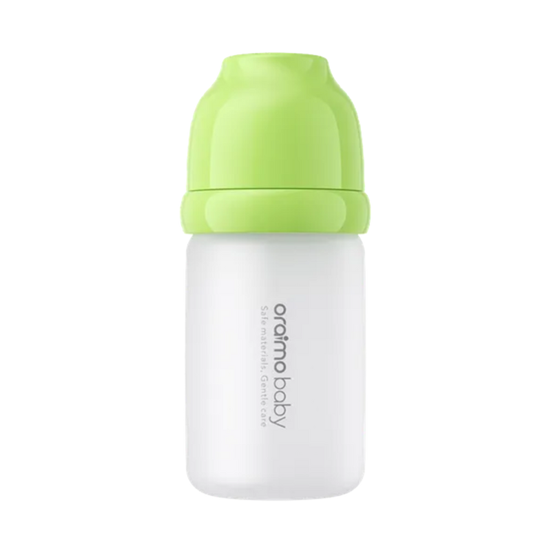 رضاعة أطفال أورايمو purebottle 240 مصنوعة من الزجاج والسليكيون مضادة للمغص بسعة 240 مل - أبيض