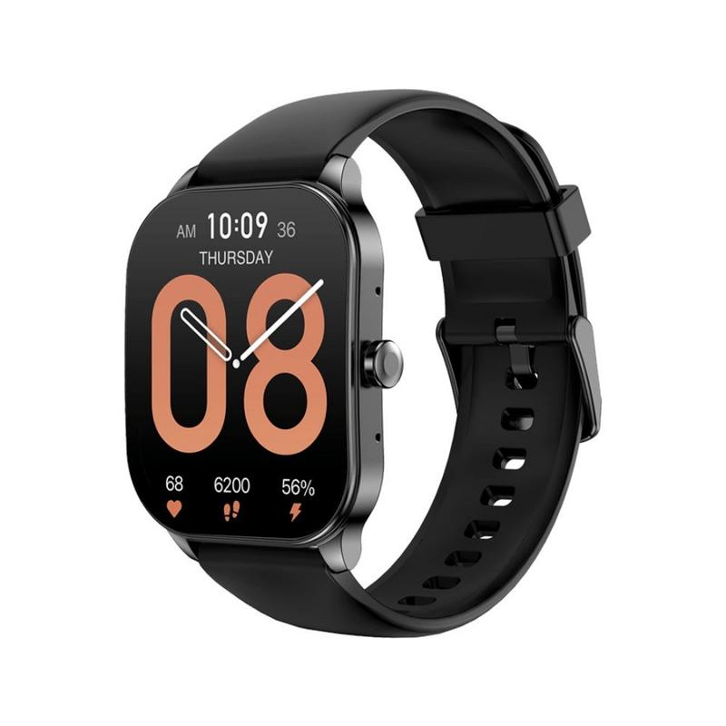 ساعة أمازفيت بوب 3 اس الذكية شاشة اموليد 1.96 بوصة لون أسود | ساعة amazfit pop 3s تدعم مكالمات البلوتوث وبطارية 12 يوم