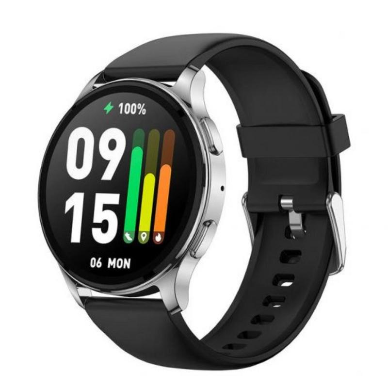 ساعة أمازفيت بوب 3 آر الذكية شاشة اموليد دائرية 1.43 بوصة لون فضي | ساعة amazfit pop 3r تدعم المكالمات وبطارية 12 يوم