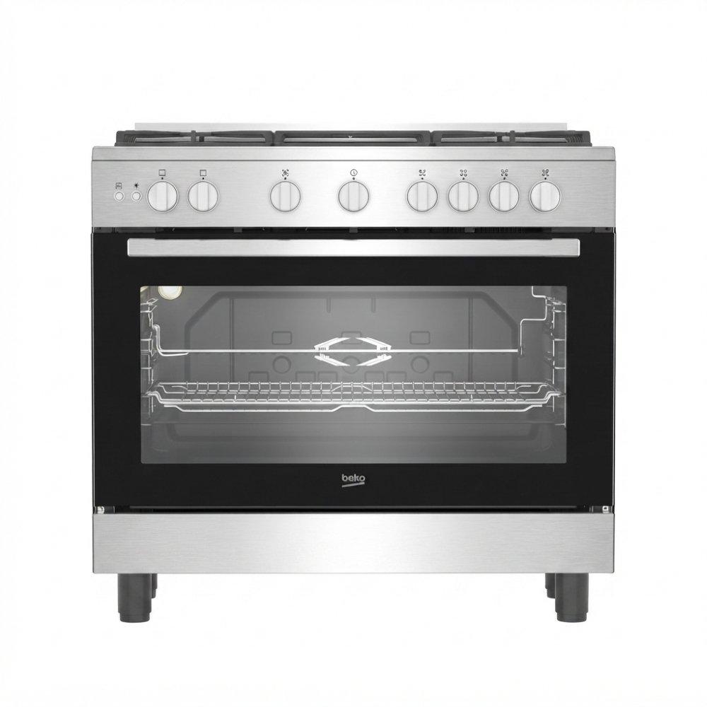 beko Beko Bgg 11125 Gx Gas Cooker 90x60 Cm 106000 ml , Appliance Type: Stove & Oven, Fuel Type: Gas, Oven/Chamber Capacity: 106, 5, Freestanding, Mechanical, 2 Years, 90 × 90 × 60