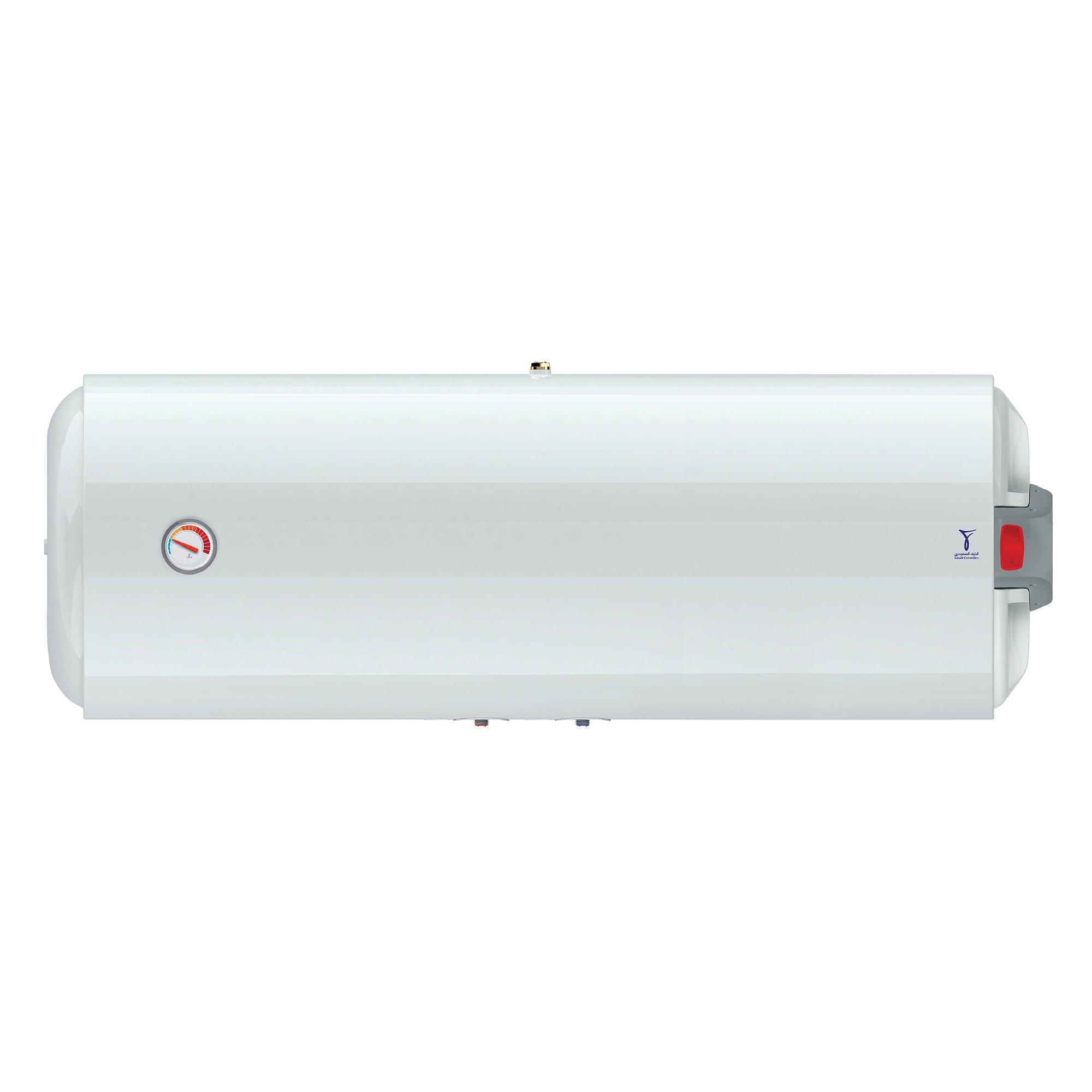 SAUDI CERAMIC SAUDI CERAMIC Horizontal Electric Water Heater 150 Liter 150000 ml 1500W , Power Source: Electric Corded, Product Type: WATER HEATERS, Voltage (V): 220, Wall-Mounted, 5 Years
