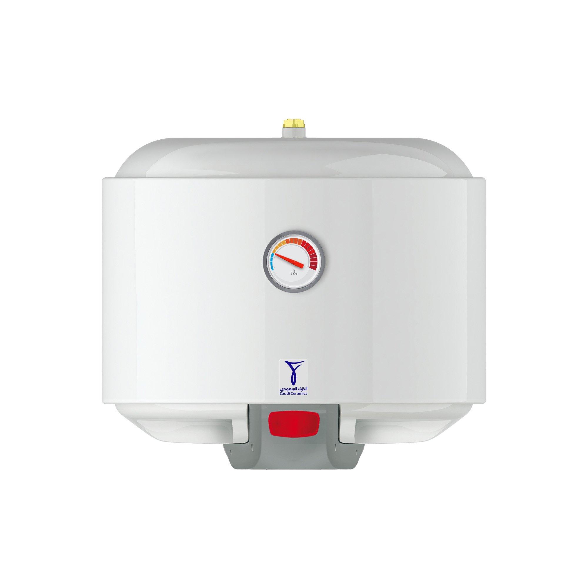 SAUDI CERAMIC SAUDI CERAMIC Vertical Electric Water Heater 30 Liter Fat 30000 ml 1200W , Power Source: Electric Corded, Product Type: WATER HEATERS, Voltage (V): 220, Wall-Mounted, 5 Years