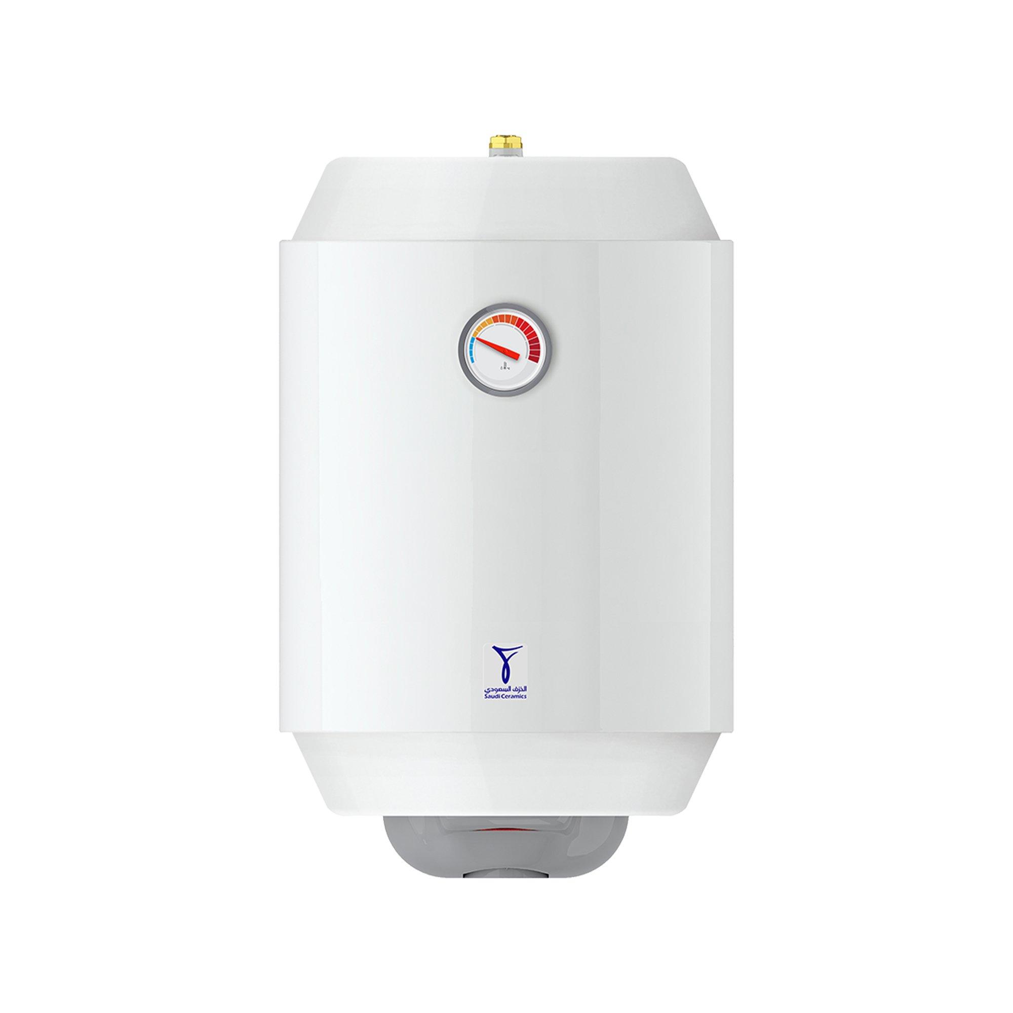 SAUDI CERAMIC SAUDI CERAMIC Vertical Electric Water Heater 30 Liter Slim 30000 ml 1200W , Power Source: Electric Corded, Product Type: WATER HEATERS, Voltage (V): 220, Wall-Mounted, 5 Years