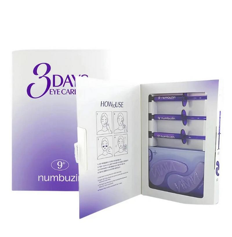 Numbuzin طقم العناية بالعين لمدة 3 أيام - 3 كريمات و3 رقع كولاجين