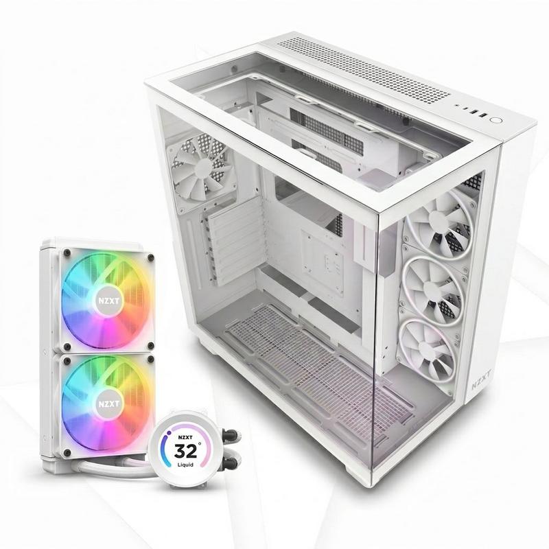Nzxt h9 elite + مبرد nzxt elite 240mm rgb بشاشة