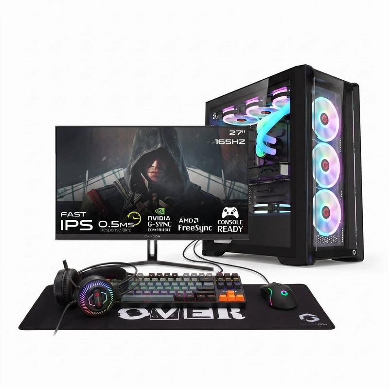 تجميعة بي سي كومبو شاشة 27 انش 165 هرتز i5 الجيل 14 | rtx5060 8gb | مع ملحقات الألعاب - أسود