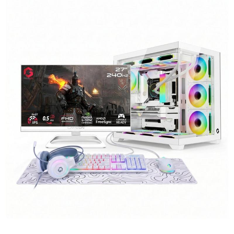 تجميعة بي سي كومبو شاشة 27 انش 240 هرتز i5 الجيل 14 | rtx5060 8gb | مع ملحقات الألعاب - أبيض