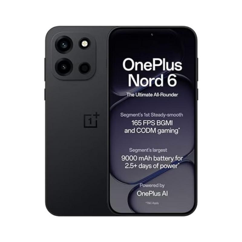 Oneplus nord 6 بذاكرة 8gb و256gb 5g نسخة pitch black international