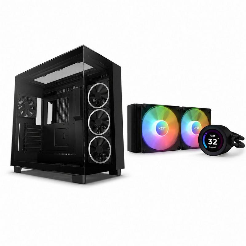 Nzxt h9 elite + مبرد nzxt elite 240mm rgb بشاشة
