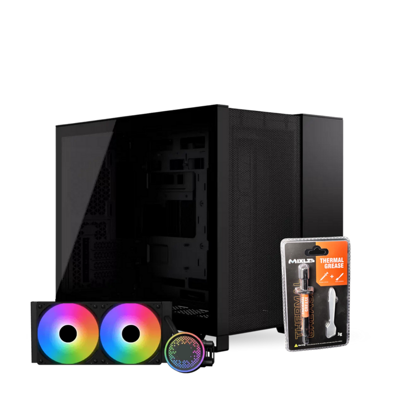 صندوق الكمبيوتر 2500d + مبرد المعالج المائي lcd