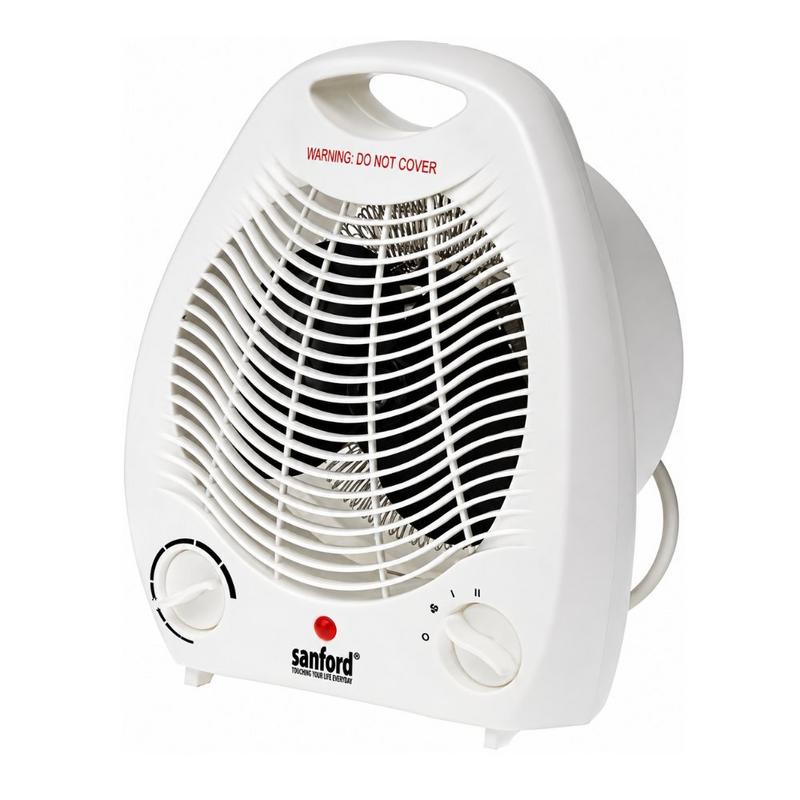 دفاية مروحة سانفورد 2000 واط مدمجة للغرف والمكاتب موديل sf1202rh لون أبيض | دفاية سانفورد sanford fan heater