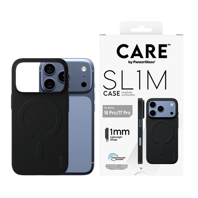 كفر حماية بانزر جلاس care نحيف sl1m مع magsafe ايفون 18 برو - أسود