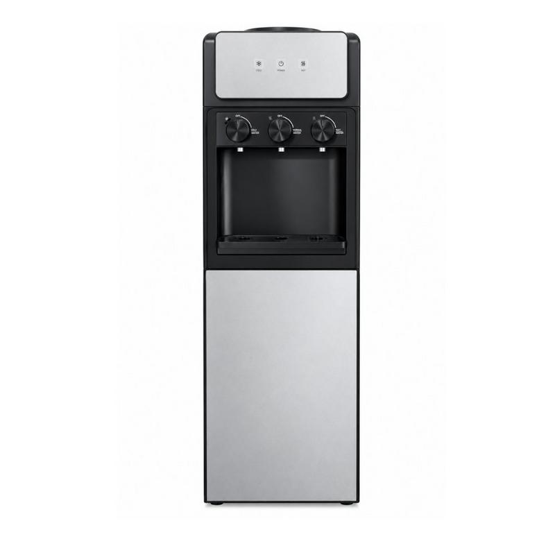 موزع مياه هوفر تحميل علوي 3 صنابير 500 واط مع خزانة تخزين أسود وفضي | hoover water dispenser hwd-3tap-b