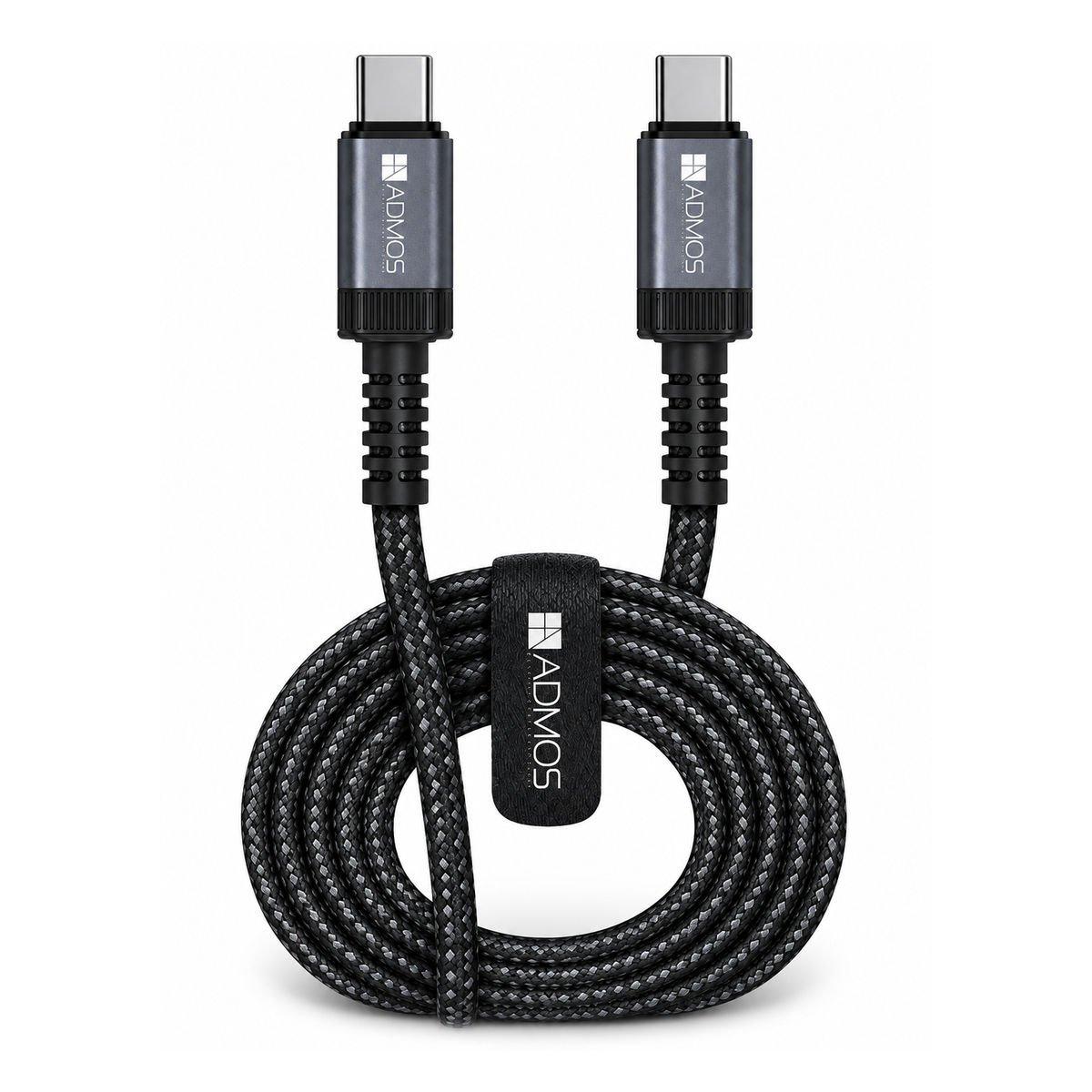 admos Admos am-218 usbc 1 M 60W , Color: Black, Device Type: Accessory, Material: Nylon, Product Type: Charging Cable, Fast Charging, Fast Charging, USB-C, Universal, USB-C, Yes