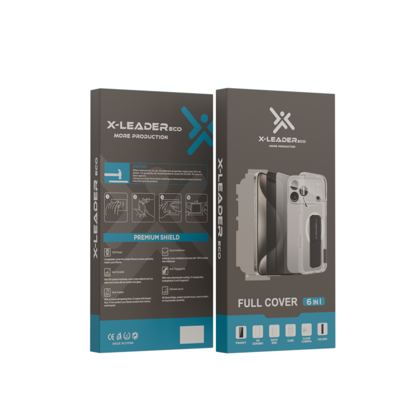 بكج x-leader eco 6في1 لحماية iphone 18 pro max مع كفر شفاف