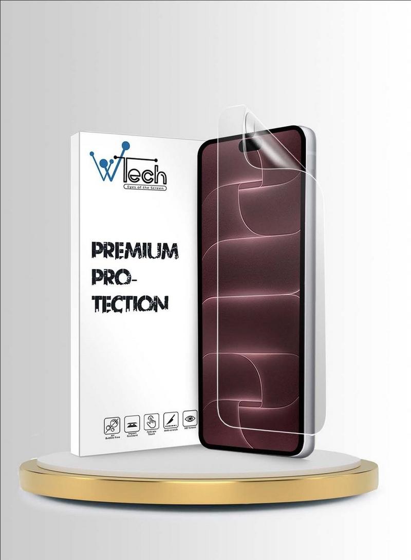 واقي شاشة لهاتف apple iphone 18 pro max 5g 2026 (غشاء هيدروجيل فاخر من wtech - رقيق ومرن (mshfmn) - شفاف)