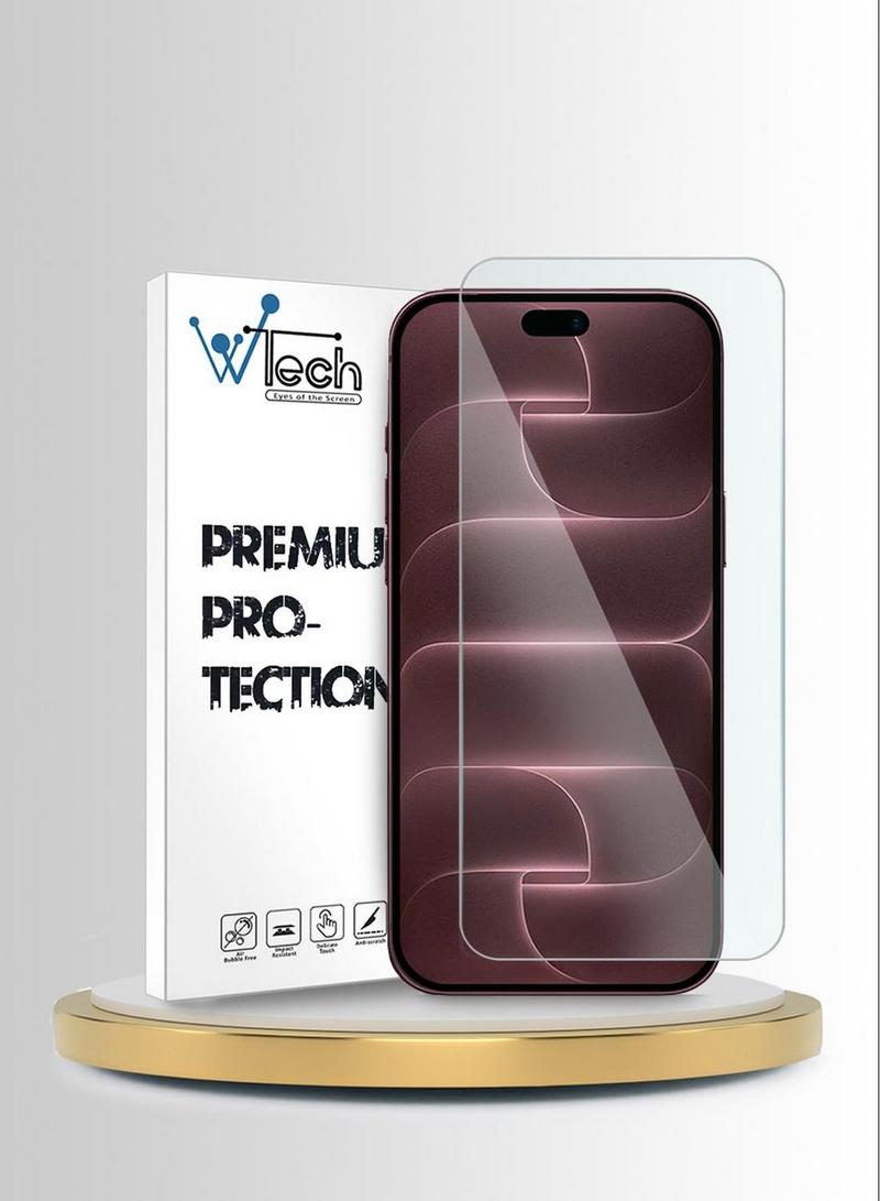 واقي شاشة لهاتف apple iphone 18 pro max 5g 2026 (سلسلة wtech premium - زجاج مقسى بدرجة صلابة 9h (msg9cn) - شفاف)