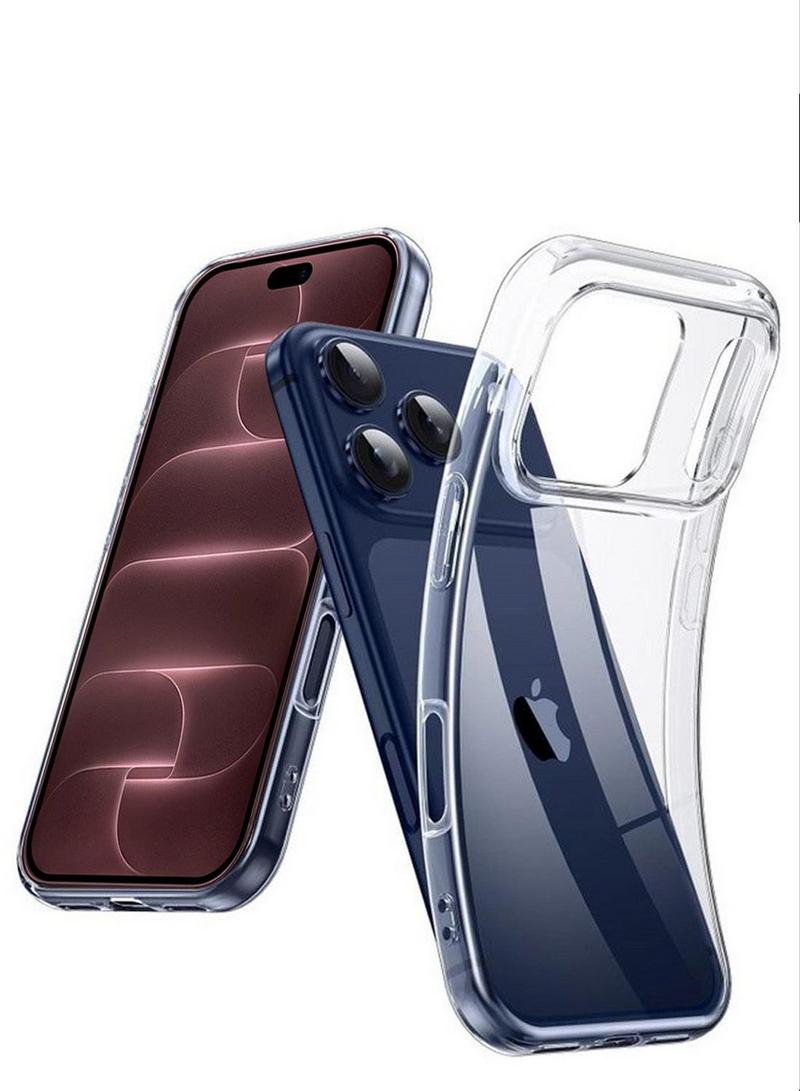 غطاء هاتف wtech من tpu بزوايا ناعمة مع غطاء صلب من pc شفاف متوافق مع آيفون 18 برو 5g 2026