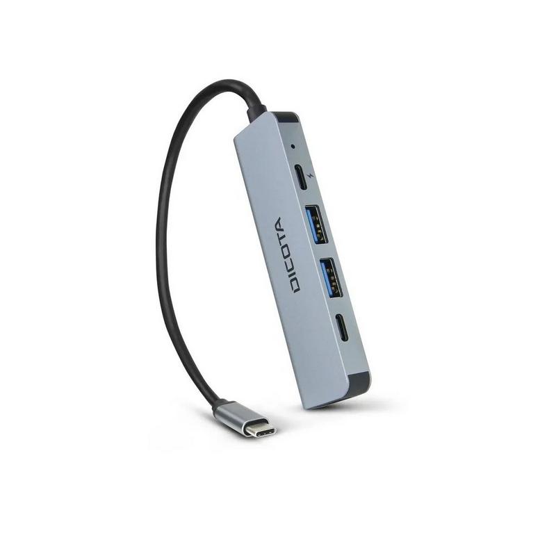 موزع usb-c متعدد المنافذ (5 في 1) يضم منفذ hdmi بدقة 4k، وتقنية توصيل الطاقة (power delivery) بقدرة 100 واط، و3 منافذ usb-a 3.0 بسرعة 5 جيجابت في الثانية؛ متوافق مع أجهزة macbook pro/air وipad pro وi