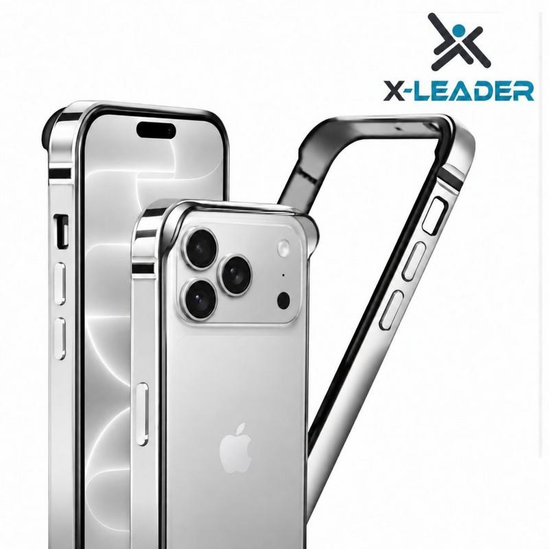 كفر x-leader لحماية iphone 18 max مع حماية الكاميرا لون فضي