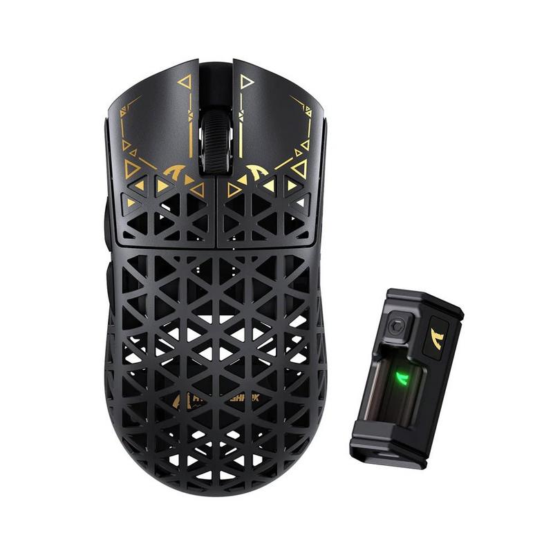 اتاك شارك r5 ultra ماوس ألعاب لاسلكي من ألياف الكربون 8k، مستشعر paw3950max، أسود